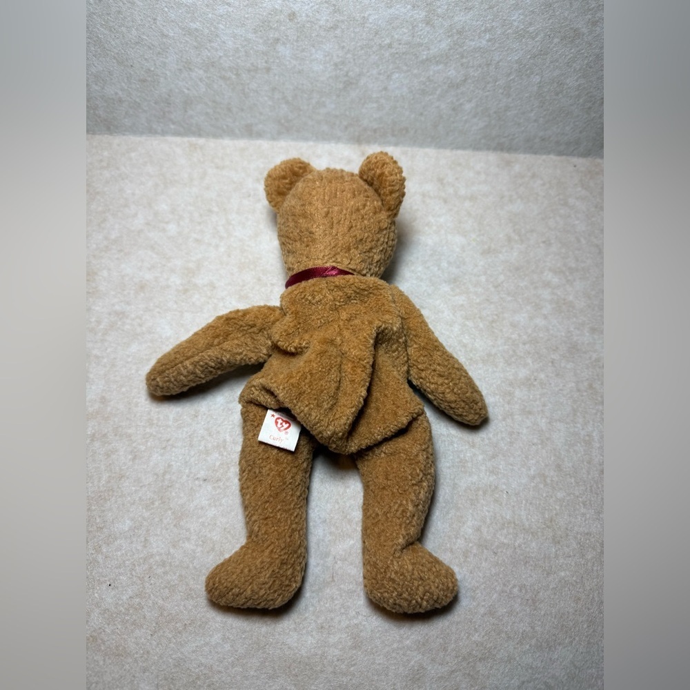 Vintage Rare Ty Beanie Babies Curly The Teddy Bear Plush Kids Toy 1993 Error - Picture 6 of 10